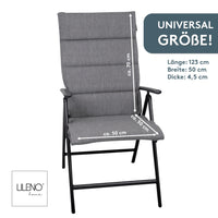 Hochlehnerauflage 2er Set ALUTEX bequeme Sitzauflage für Gartenmöbel, Stuhlkissen für Klappstühle