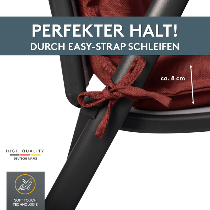 Hochlehnerauflage 1er Set MARBELLA - Gartenstuhl Auflage, bequeme Sitzauflage für Gartenmöbel, Stuhlkissen