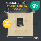 Stuhlkissen 4er Set LAURA FIUME - Sitzkissen für Gartenstuhl, Küchenstuhl oder Esszimmerstuhl