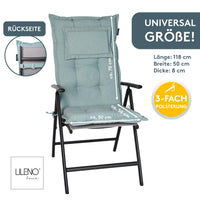 Hochlehnerauflage 1er Set MARBELLA - Gartenstuhl Auflage, bequeme Sitzauflage für Gartenmöbel, Stuhlkissen