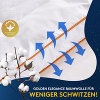 Premium Ganzjahresdecke mit Golden Elegance Baumwolle - Bettdecken Set in verschiedenen Größen