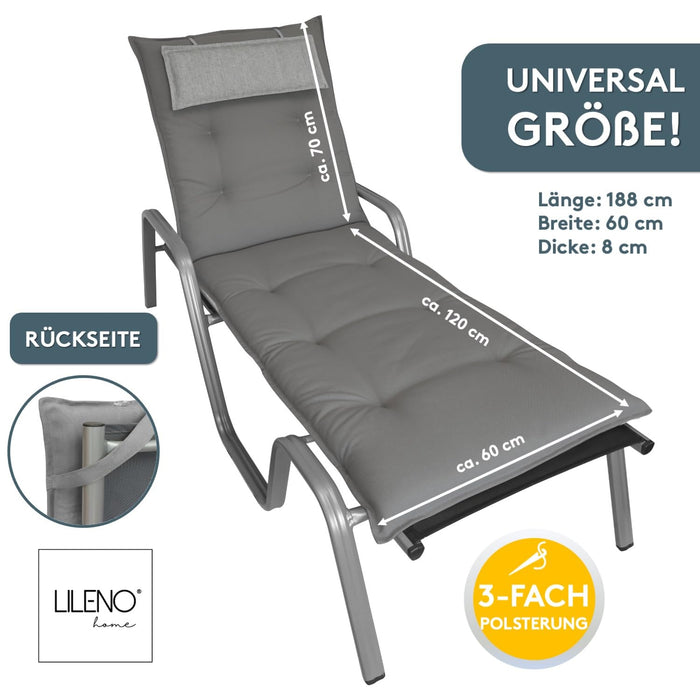 Liegenauflage MARBELLA perfekt für Strandliegen, Sonnenliege Auflage, Gartenliege Auflage