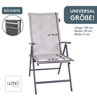 Hochlehnerauflage Gartenstuhl Auflage 1er Set FLORENCE, bequeme Sitzauflage für Gartenmöbel, Stuhlkissen
