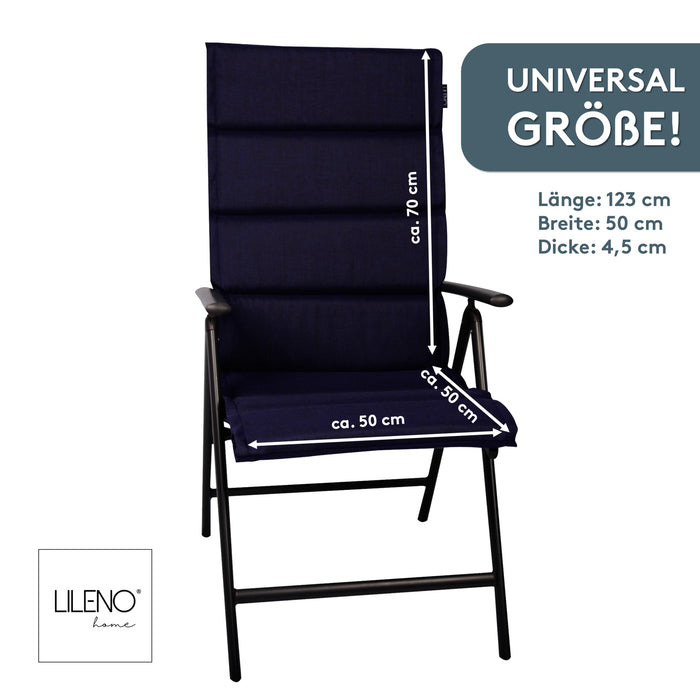 Hochlehnerauflage 1er Set ALUTEX bequeme Sitzauflage für Gartenmöbel, Stuhlkissen für Klappstühle