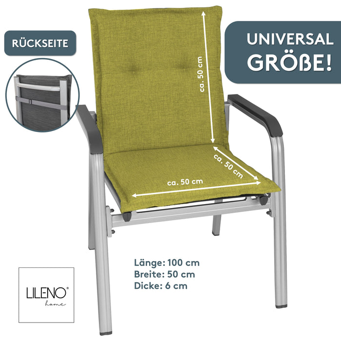 Niedriglehnerauflage 2er Set FLORENCE TINO - Gartenstuhl Auflage, bequeme Sitzauflage für Gartenmöbel, Stuhlkissen