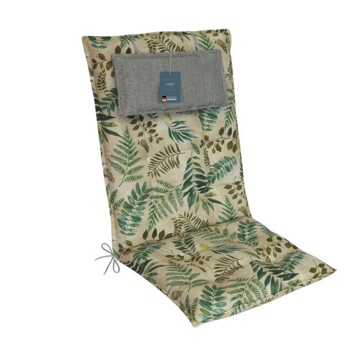 Hochlehnerauflage 1er Set MARBELLA - Gartenstuhl Auflage, bequeme Sitzauflage für Gartenmöbel, Stuhlkissen