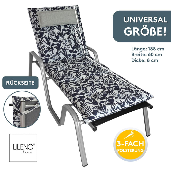 Liegenauflage MARBELLA perfekt für Strandliegen, Sonnenliege Auflage, Gartenliege Auflage