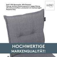 Niedriglehnerauflage 1er Set MARBELLA - Gartenstuhl Auflage, bequeme Sitzauflage für Gartenmöbel, Stuhlkissen