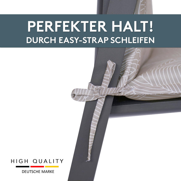 Polsterauflage Niedriglehner 1er Set, bequeme Sitzauflage für Gartenstühle, Stuhlkissen