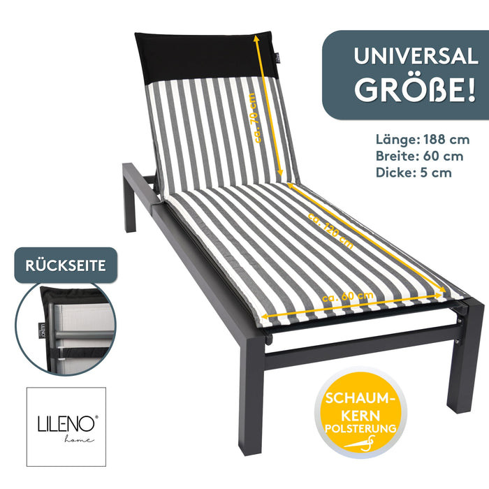 Liegenauflage MALTA perfekt für Strandliege, Sonnenliege Auflage, Gartenliege Auflage