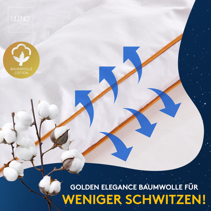 Premium Ganzjahresdecke mit Golden Elegance Baumwolle - Bettdecken Set in verschiedenen Größen