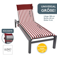 Liegenauflage MALTA perfekt für Strandliege, Sonnenliege Auflage, Gartenliege Auflage
