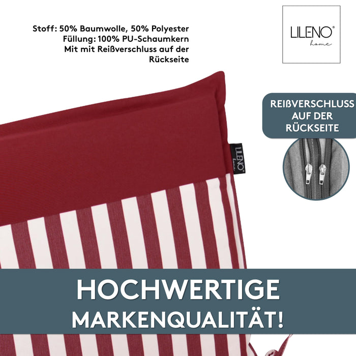 Niedriglehnerauflage 1er Set MALTA - Gartenstuhl Auflage, bequeme Sitzauflage für Gartenmöbel, Stuhlkissen