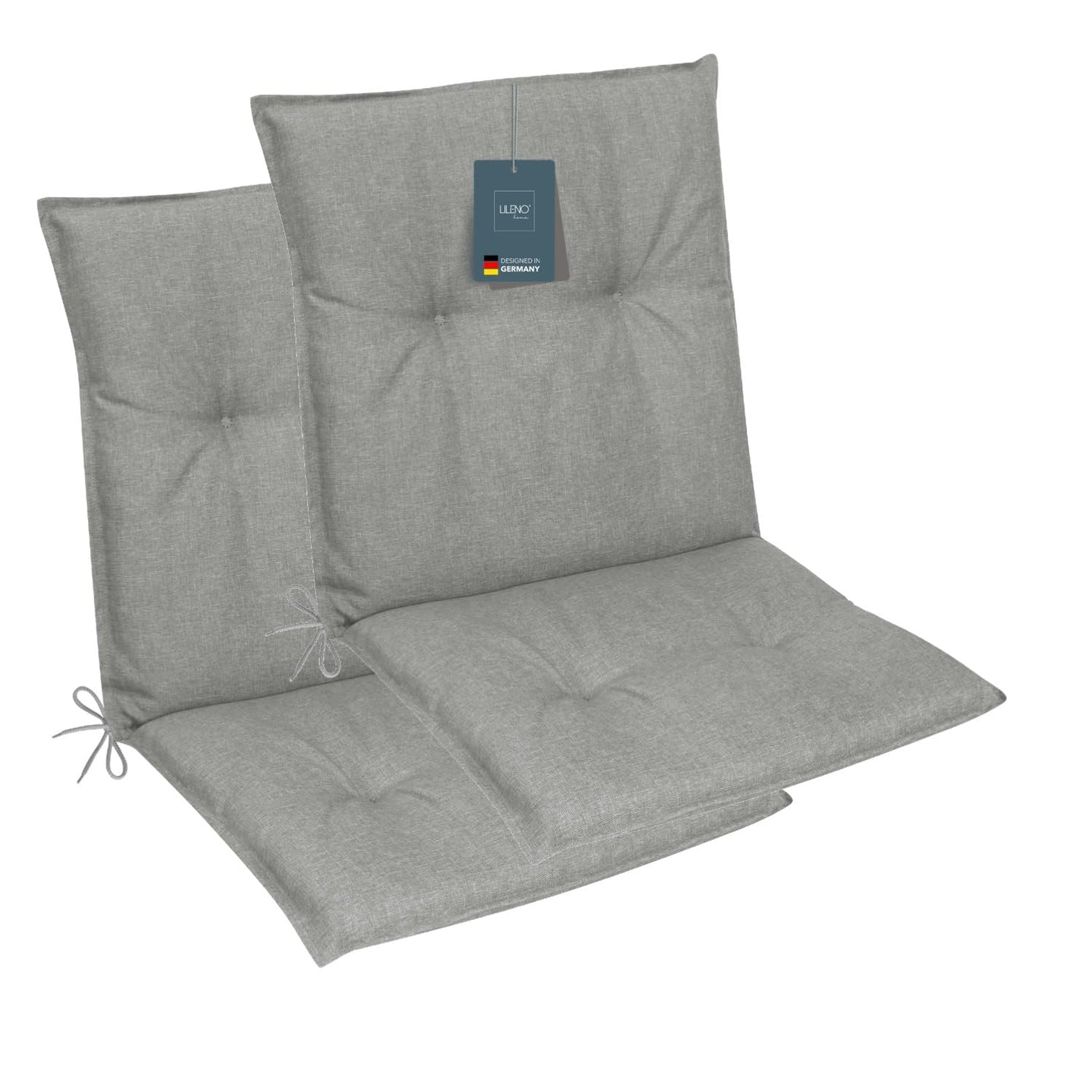 Niedriglehnerauflage 2er Set MARBELLA - Gartenstuhl Auflage, bequeme Sitzauflage für Gartenmöbel, Stuhlkissen