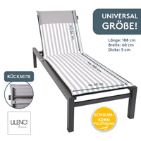 Liegenauflage MALTA perfekt für Strandliege, Sonnenliege Auflage, Gartenliege Auflage