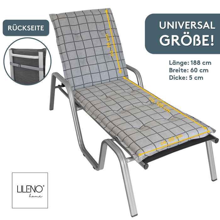 Sonnenliegenauflage FLORENCE, bequeme Sitzauflage für Gartenmöbel, Stuhlkissen