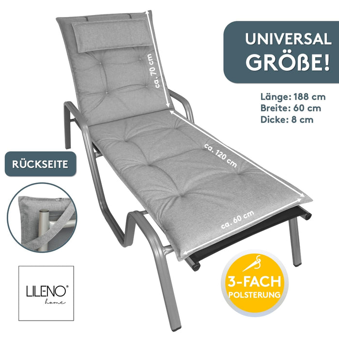 Liegenauflage MARBELLA perfekt für Strandliegen, Sonnenliege Auflage, Gartenliege Auflage