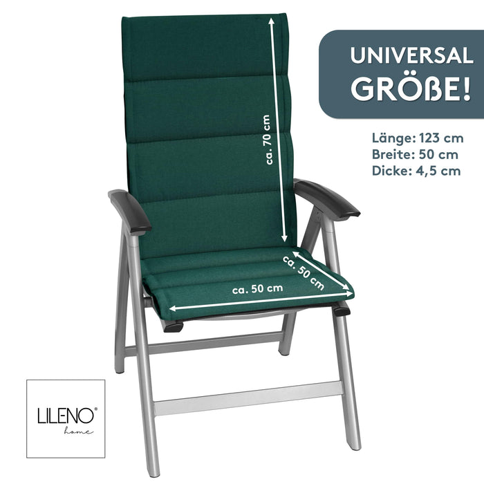 Hochlehnerauflage 2er Set ALUTEX bequeme Sitzauflage für Gartenmöbel, Stuhlkissen für Klappstühle
