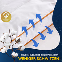 Premium Ganzjahresdecke mit Golden Elegance Baumwolle - Bettdecken Set in verschiedenen Größen