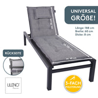 Liegenauflage MARBELLA perfekt für Strandliegen, Sonnenliege Auflage, Gartenliege Auflage