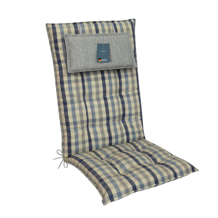 Hochlehnerauflage 1er Set MARBELLA - Gartenstuhl Auflage, bequeme Sitzauflage für Gartenmöbel, Stuhlkissen