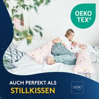 Seitenschläferkissen 40x145 cm 1er Set (1100 g Füllung) - Stillkissen + herausnehmbares Innenkissen