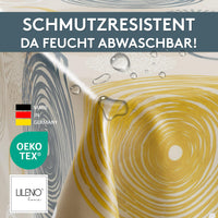 Tischdecke abwaschbar als Meterware oder rund in Swirl beige - Wachstuchtischdecke wasserabweisend