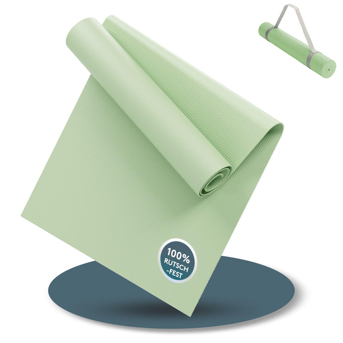 Yogamatte Gymnastikmatte 180x60 cm inkl. Tragegurt, rutschfeste Fitnessmatte