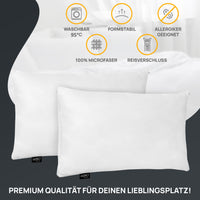 Microfaserkissen 6er Set - geeignet für Allergiker, in verschiedenen Größen - Made in Germany