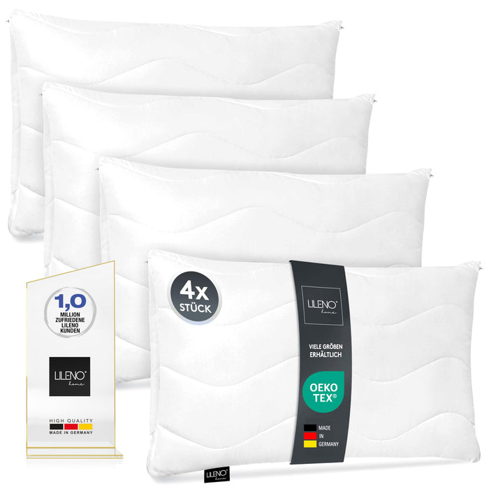 Kopfkissen 4er Set- gestepptes Kissen in verschiedenen Größen - Made in Germany
