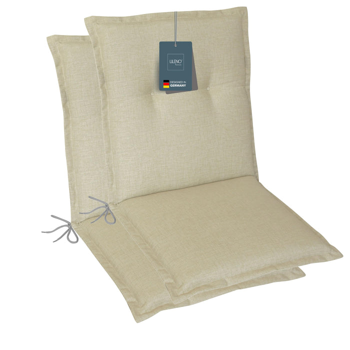 Niedriglehnerauflage 2er Set FLORENCE TINO - Gartenstuhl Auflage, bequeme Sitzauflage für Gartenmöbel, Stuhlkissen