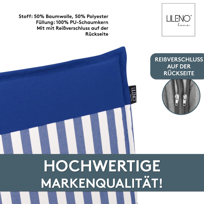 Hochlehnerauflage 1er Set MALTA - Gartenstuhl Auflage, bequeme Sitzauflage für Gartenmöbel, Stuhlkissen