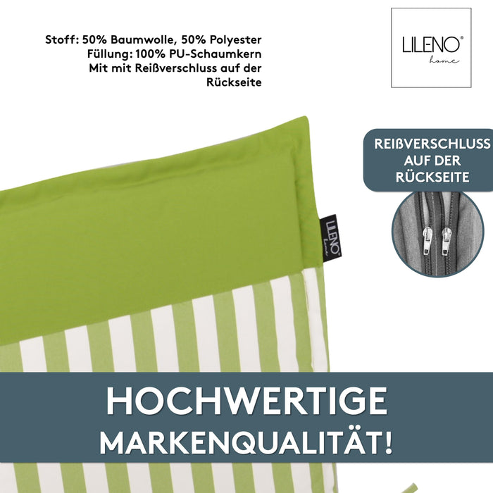 Niedriglehnerauflage 1er Set MALTA - Gartenstuhl Auflage, bequeme Sitzauflage für Gartenmöbel, Stuhlkissen