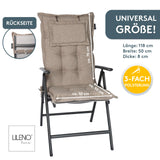 Hochlehnerauflage 1er Set MARBELLA - Gartenstuhl Auflage, bequeme Sitzauflage für Gartenmöbel, Stuhlkissen
