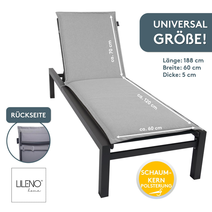 Liegenauflage MALTA perfekt für Strandliege, Sonnenliege Auflage, Gartenliege Auflage