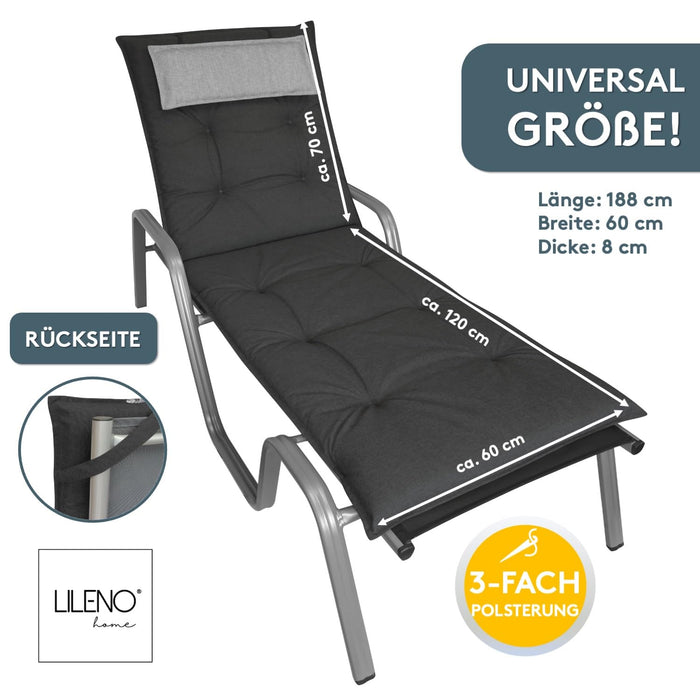 Liegenauflage MARBELLA perfekt für Strandliegen, Sonnenliege Auflage, Gartenliege Auflage