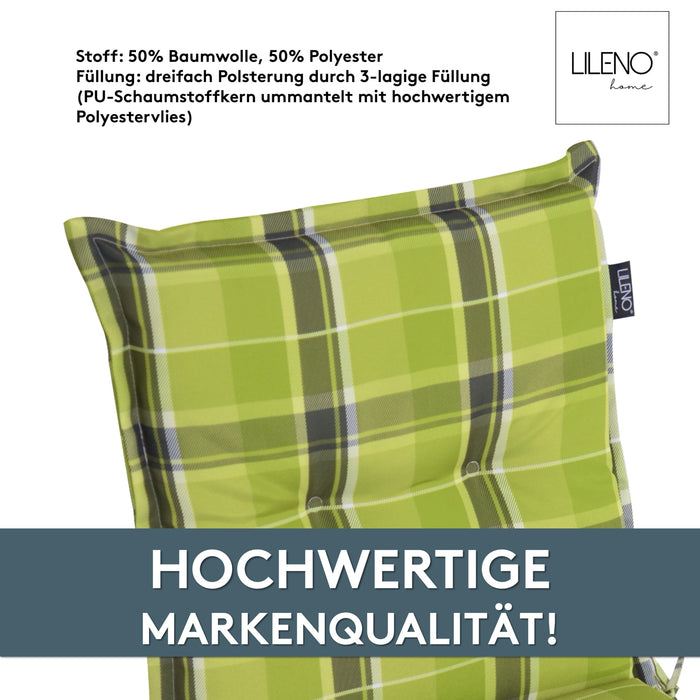Niedriglehnerauflage 1er Set MARBELLA - Gartenstuhl Auflage, bequeme Sitzauflage für Gartenmöbel, Stuhlkissen