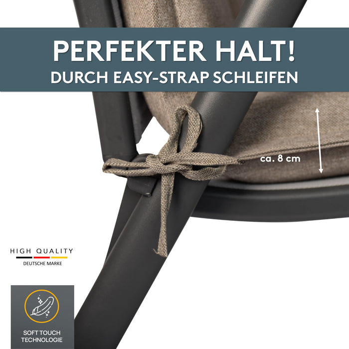 Hochlehnerauflage 1er Set MARBELLA - Gartenstuhl Auflage, bequeme Sitzauflage für Gartenmöbel, Stuhlkissen