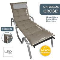 Liegenauflage MARBELLA perfekt für Strandliegen, Sonnenliege Auflage, Gartenliege Auflage