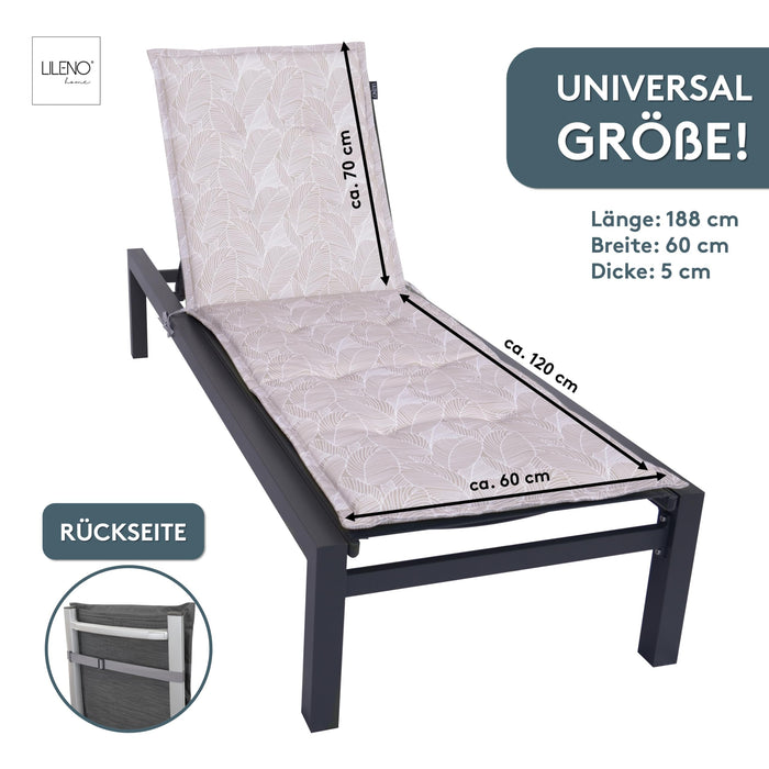 Sonnenliegenauflage FLORENCE, bequeme Sitzauflage für Gartenmöbel, Stuhlkissen