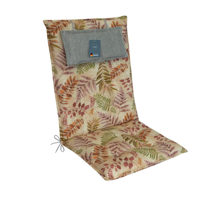Hochlehnerauflage 1er Set MARBELLA - Gartenstuhl Auflage, bequeme Sitzauflage für Gartenmöbel, Stuhlkissen