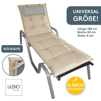 Liegenauflage MARBELLA perfekt für Strandliegen, Sonnenliege Auflage, Gartenliege Auflage