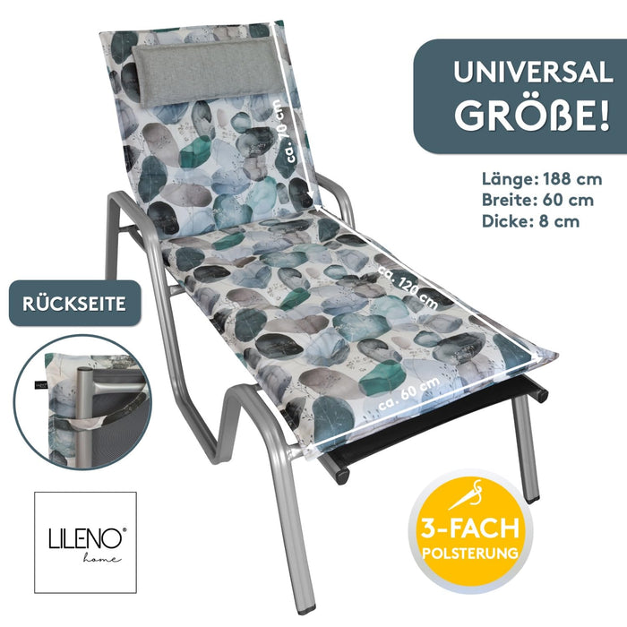 Liegenauflage MARBELLA perfekt für Strandliegen, Sonnenliege Auflage, Gartenliege Auflage